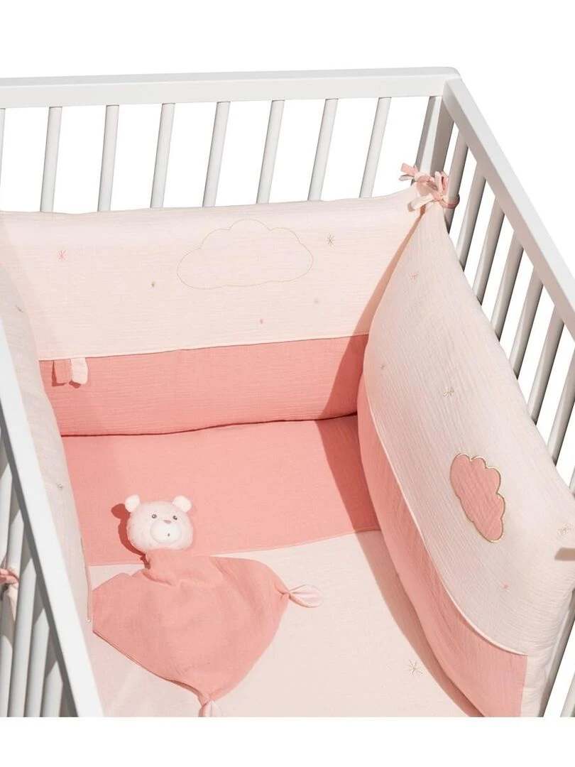 Doudou mouchoir en coton   SAUTHON   Rose