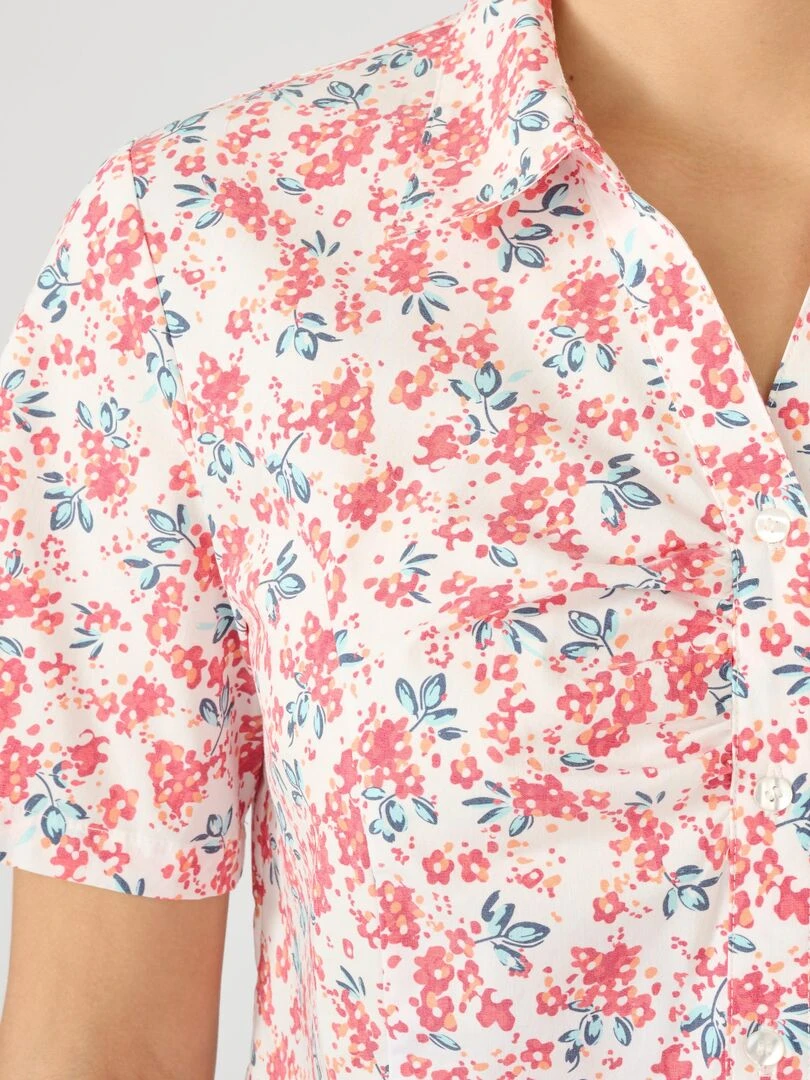 Chemisier popeline stretch   Damart   Blanc