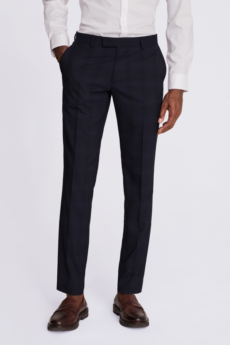 Slim Fit Navy Check Jacket   Buy Online at Moss
