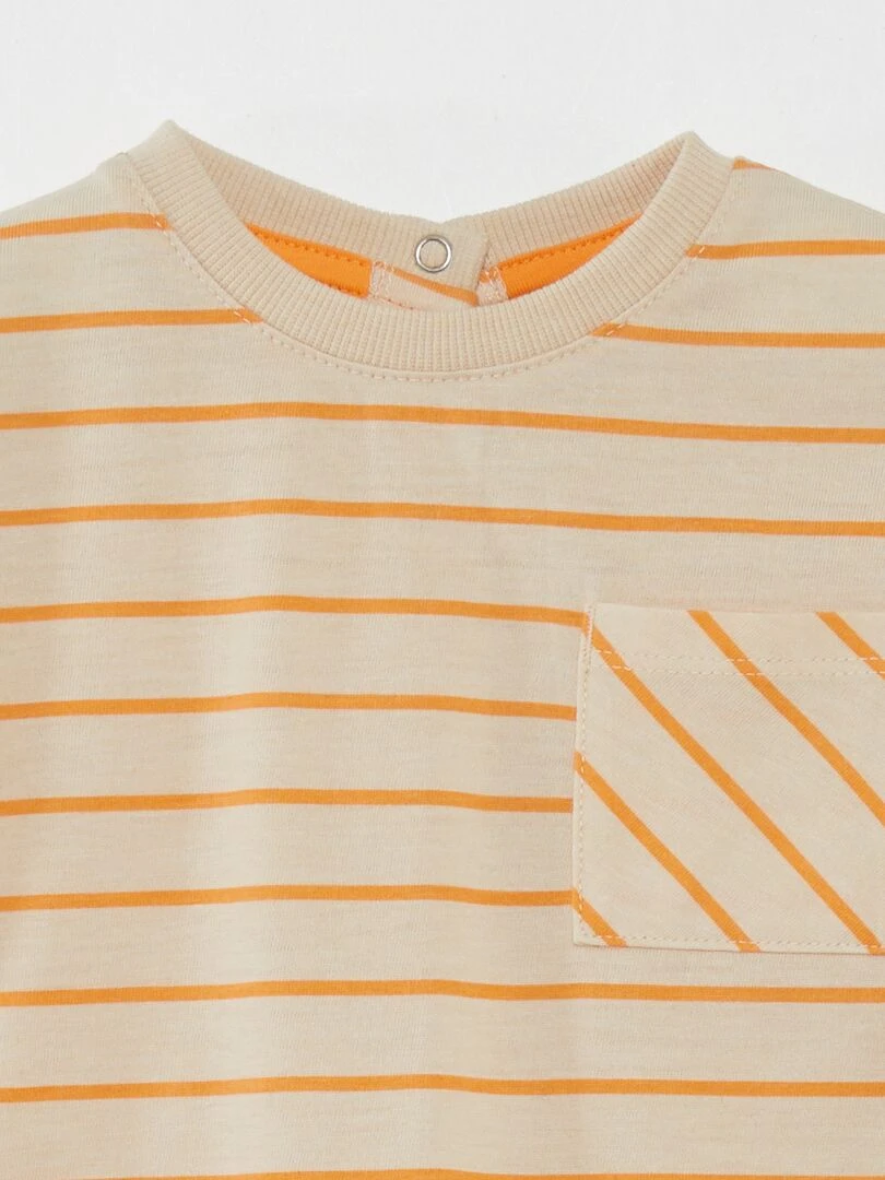 T shirt à rayures   beige