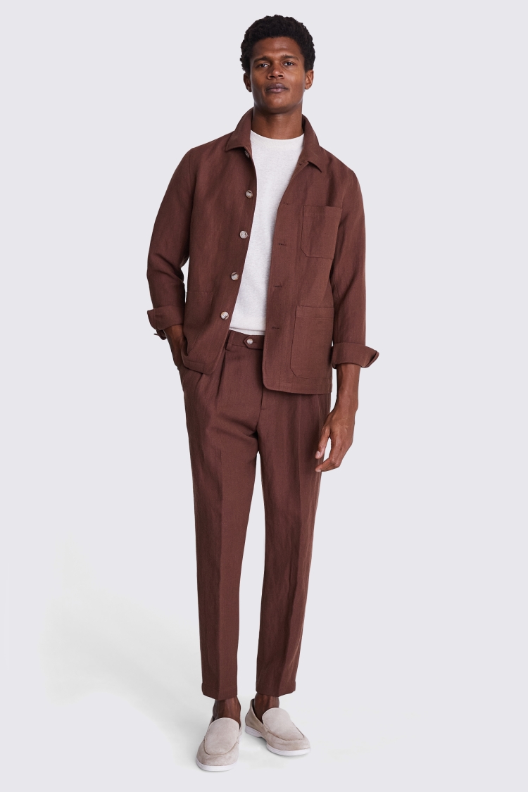 Slim Fit Khaki Donegal Trousers   Buy Online at Moss