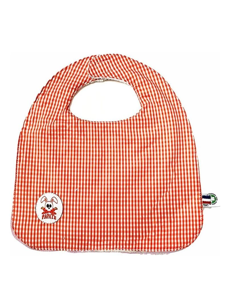 Bavoir en Coton Bio Vichy Orange