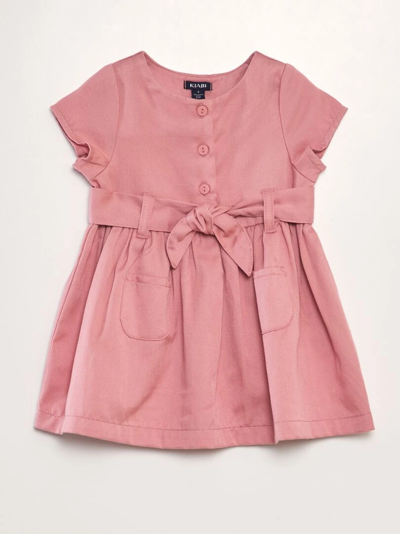 Robe en lyocell évasée rose