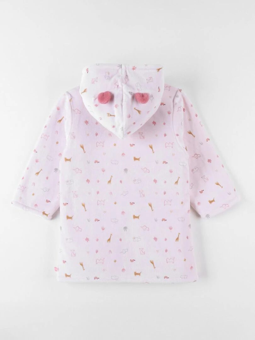 Peignoir en velours imprimé animalier  clair/framboise   Noukie's   Rose