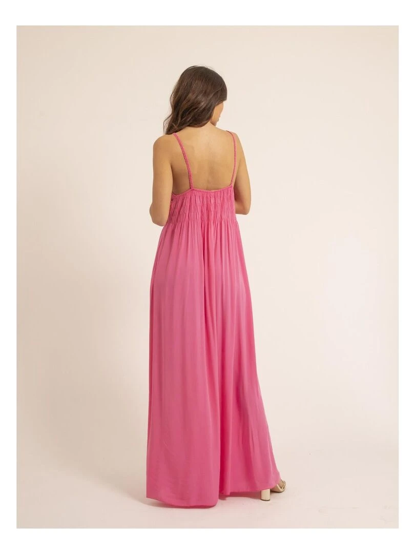 Robe longue crochet IGRALA Rose fushia
