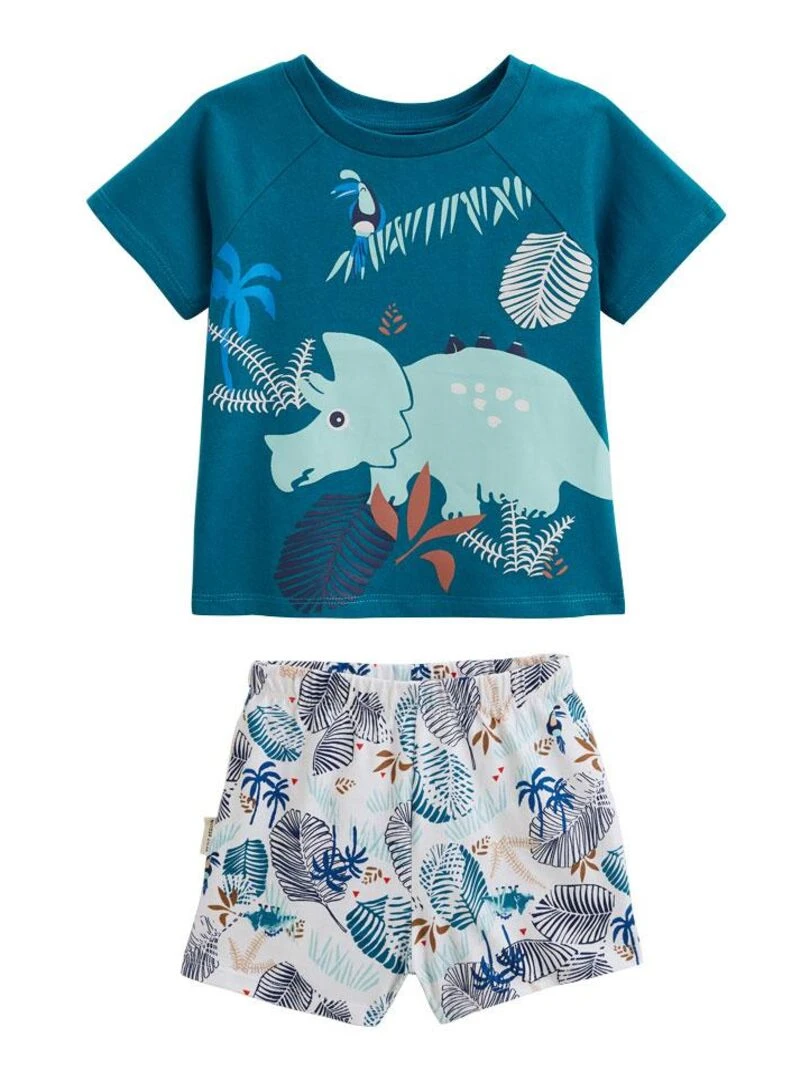 Pyjama enfant manches courtes Santorini Bleu