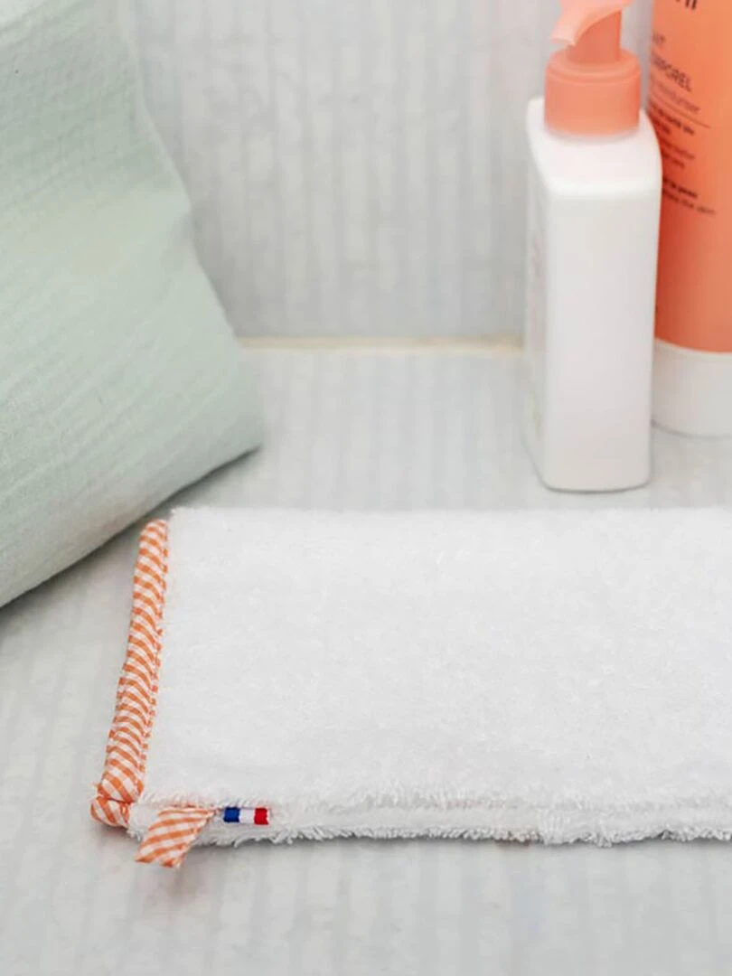 Gant De Toilette En Coton Bio Blanc   Blanc