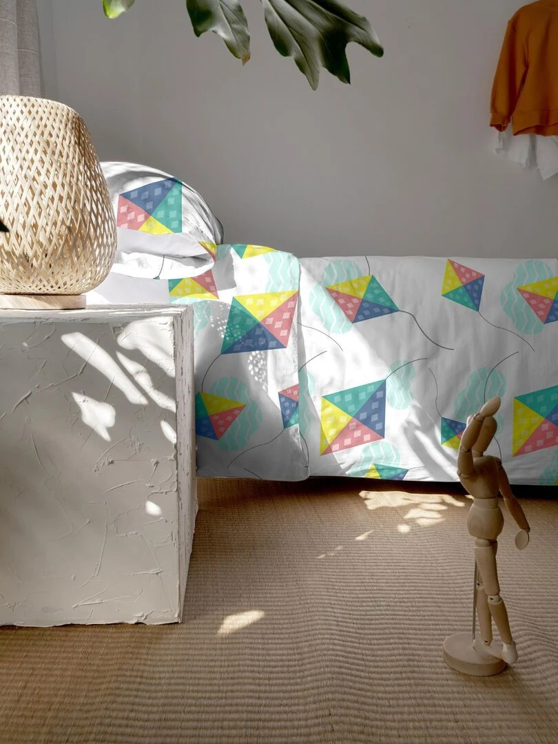 Parure housse de couette 2 pièces Kite (D) "Happyfriday"   Blanc