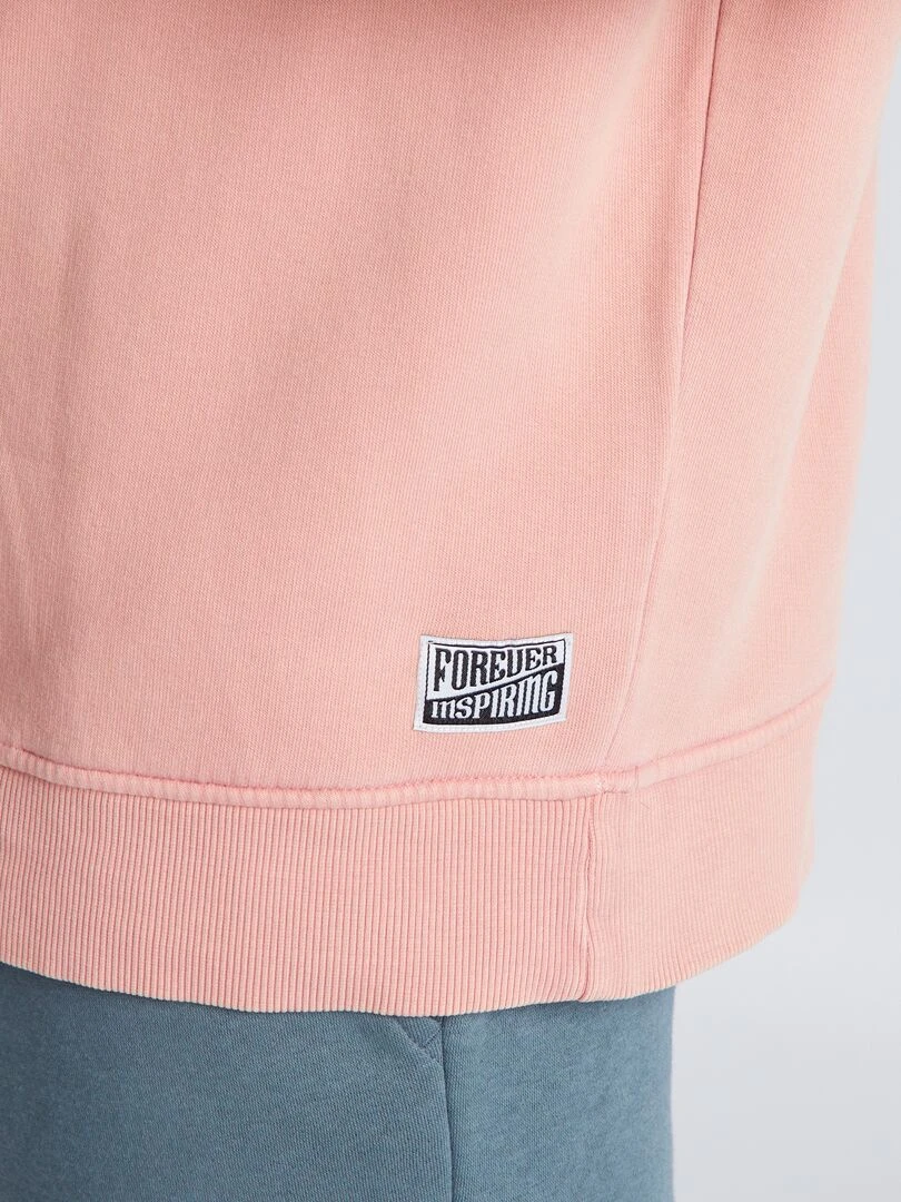 Sweat classique en molleton   Rose