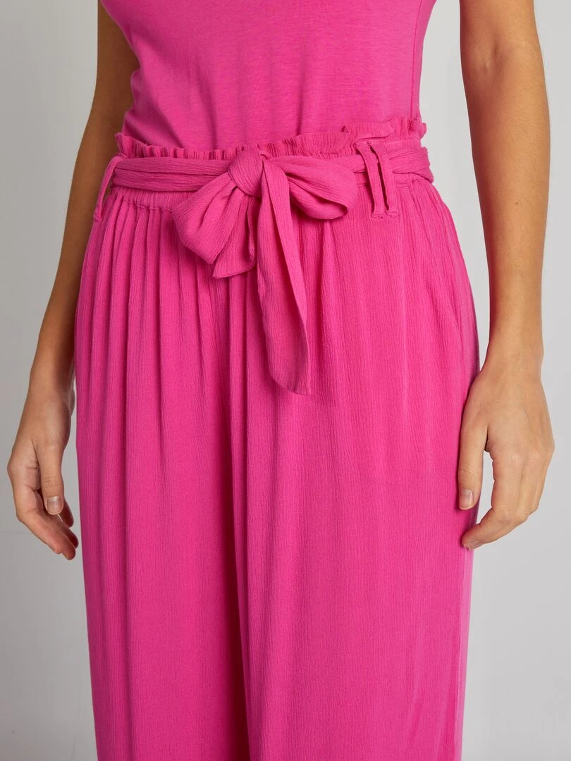 Pantalon avec ceinture à nouer   Rose