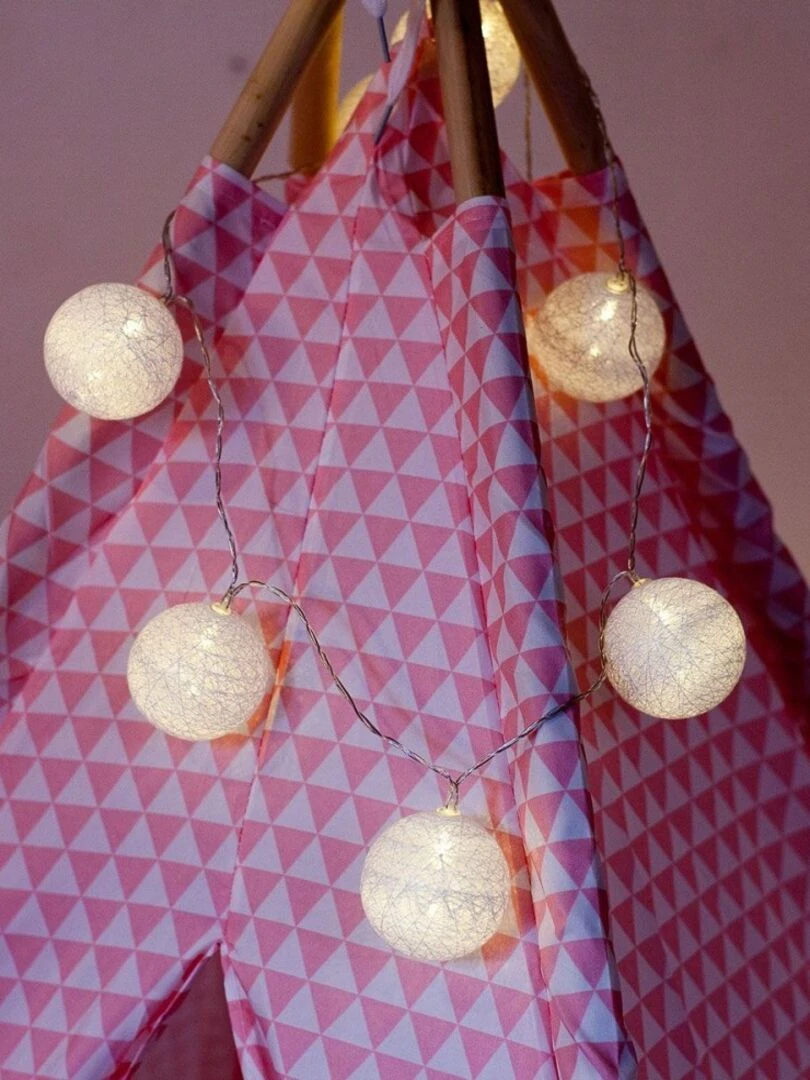 Guirlande lumineuse Blanche 10 boules LED à piles   Blanc