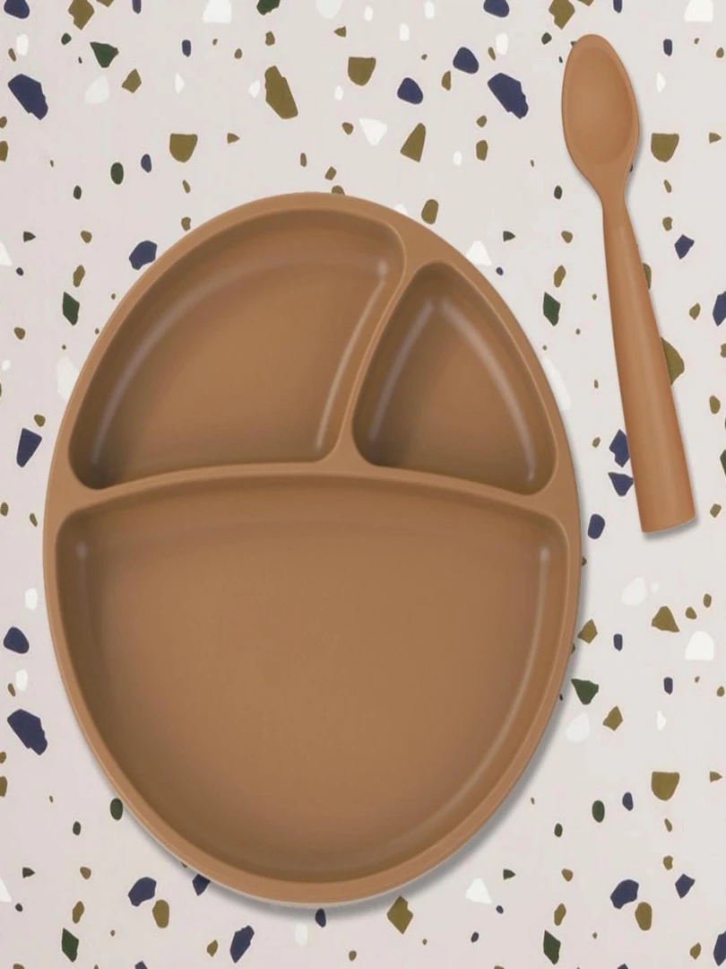 Cuillère Bébé En 100% Silicone   Marron
