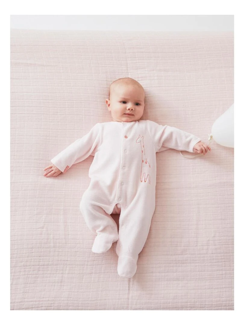 Set de 2 pyjamas 1 pièce en velours  clair/blush   Noukie's   Rose