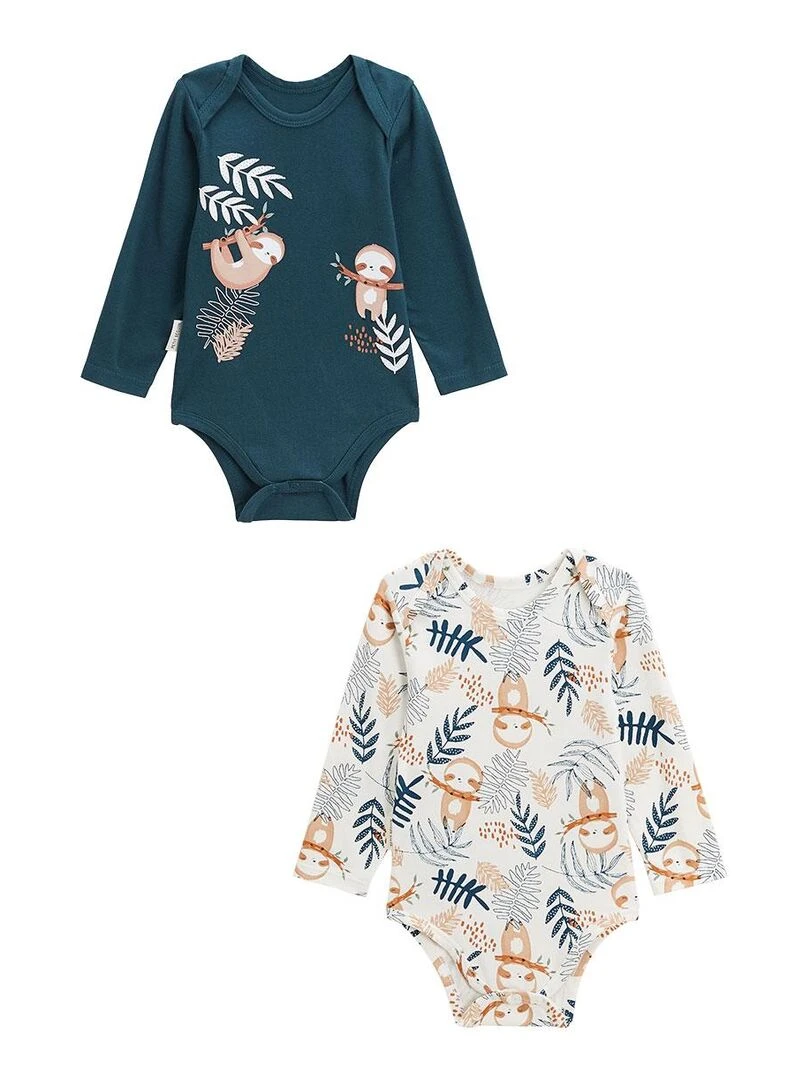 Lot de 2 bodies bébé manches longues Marceau Bleu
