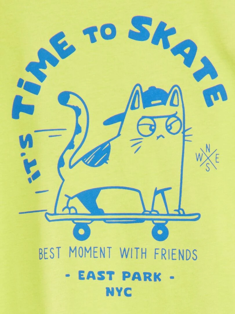 T shirt à col rond en coton Jaune