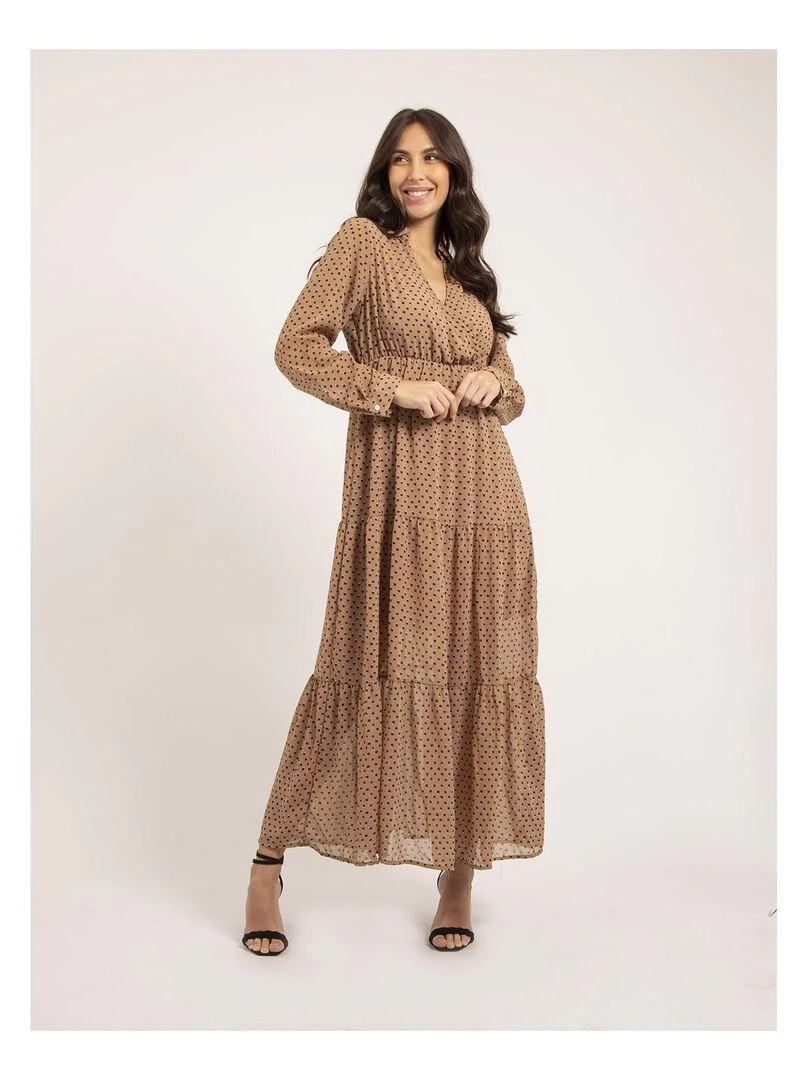 Robe longue motifs IDYANA   Beige