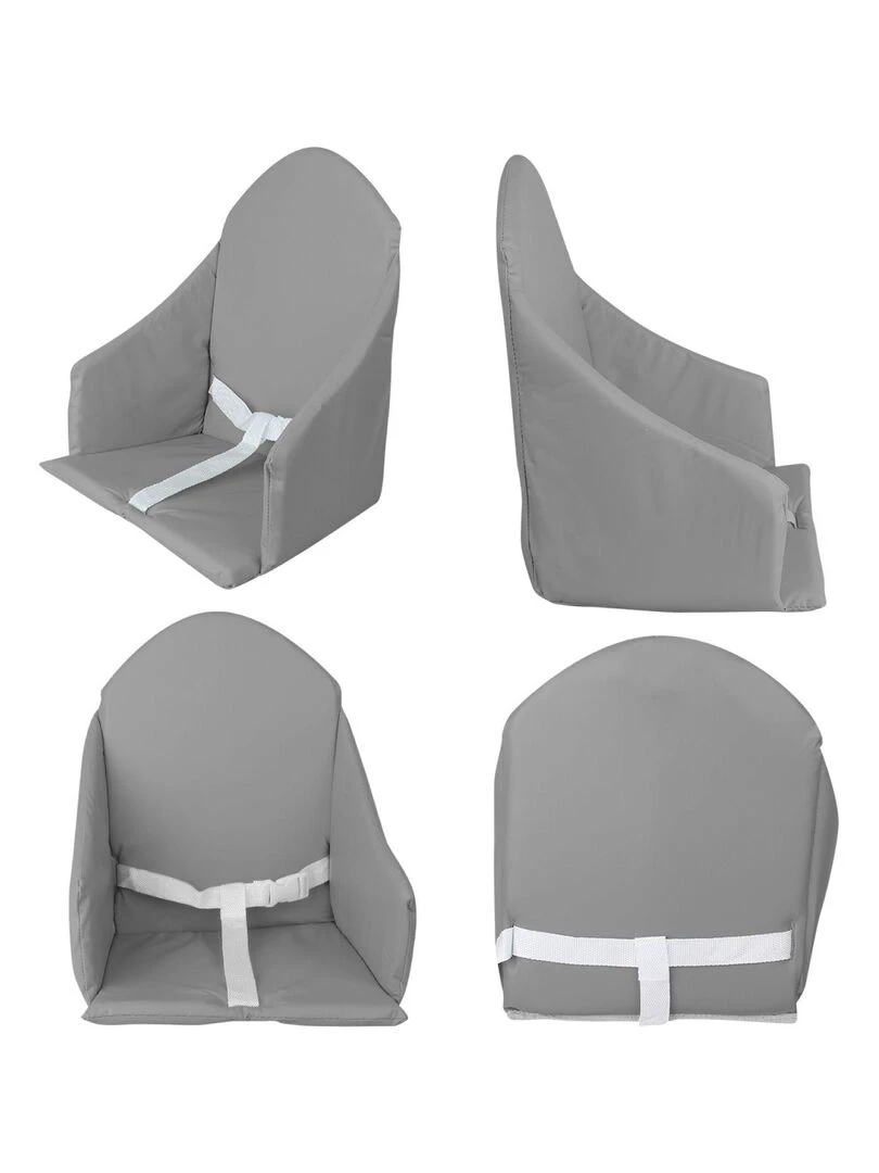 Coussin d'assise universel Miam avec harnais pour chaise haute bébé   Monsieur Bébé   Gris foncé