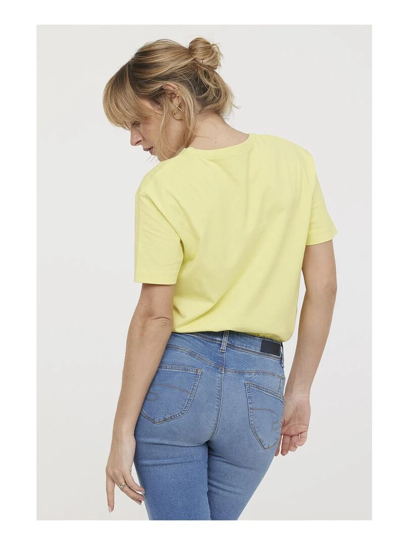 Lee Cooper   T shirt manches courtes coton regular AMILA   Jaune citron