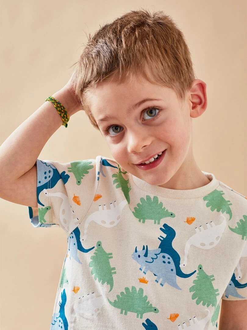 Pyjama 2 pièces dino en jersey Noukie's Beige