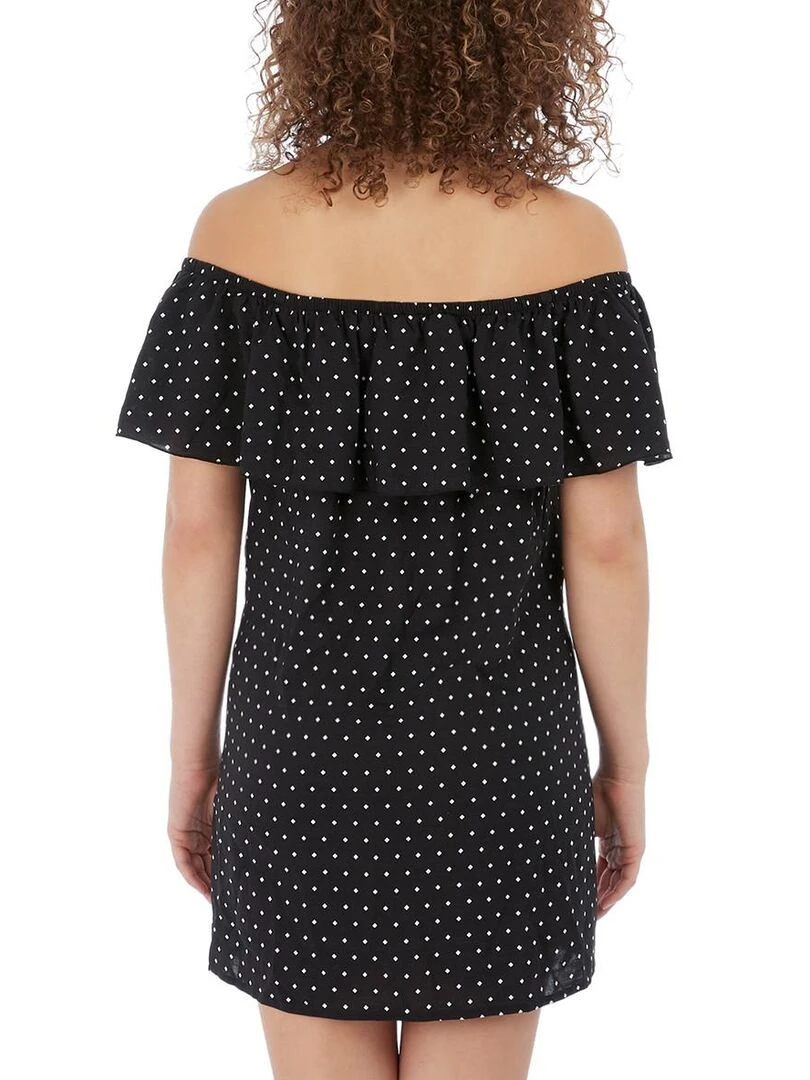 Robe de plage bardot épaules dénudées Jewel cove   Noir
