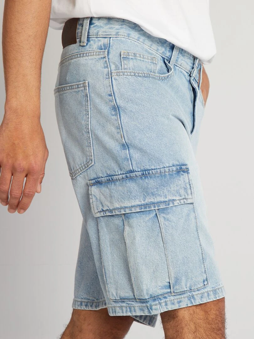 Bermuda en jean avec poches   Bleu