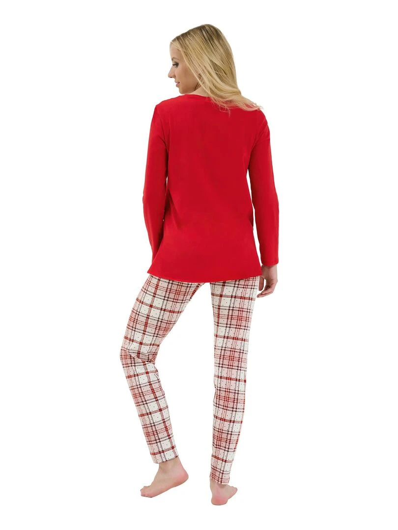 Pyjama leggings tunique manches longues Holiday Rouge