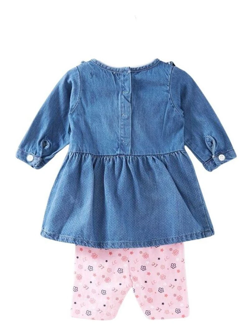 Lee Cooper Ensemble Tunique legging bébé fille Imprimé Logo Bleu clair