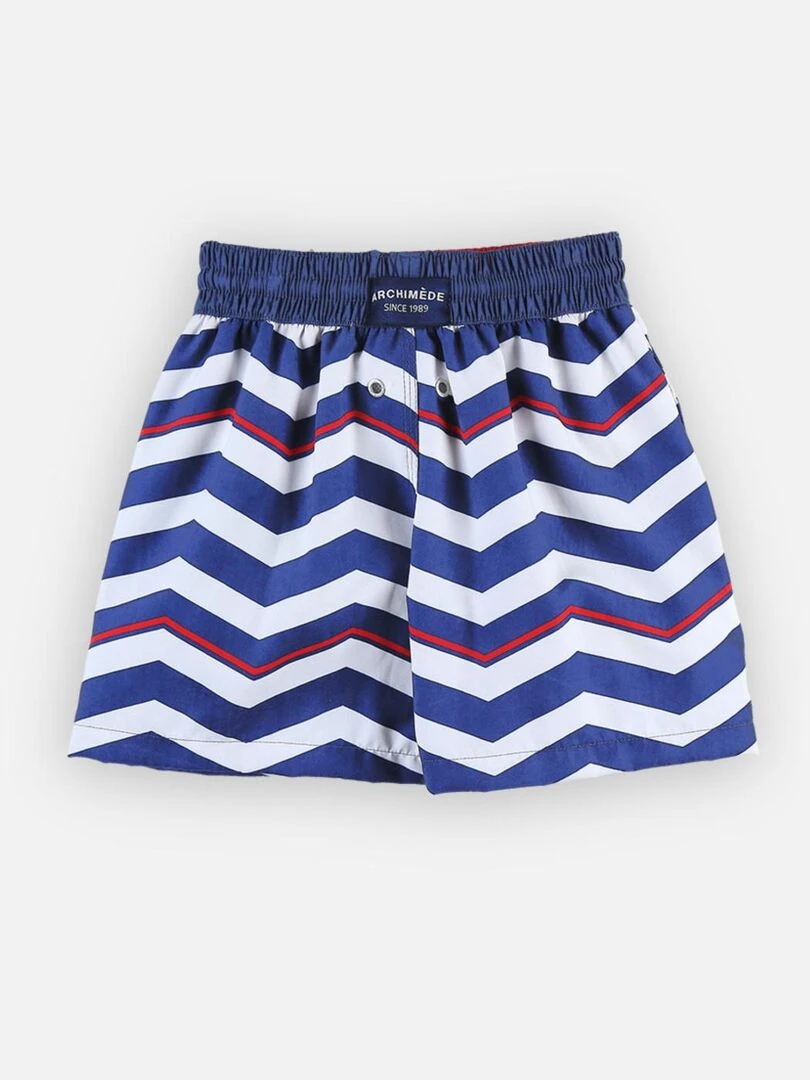 Short de bain rayé   Archimède   Bleu