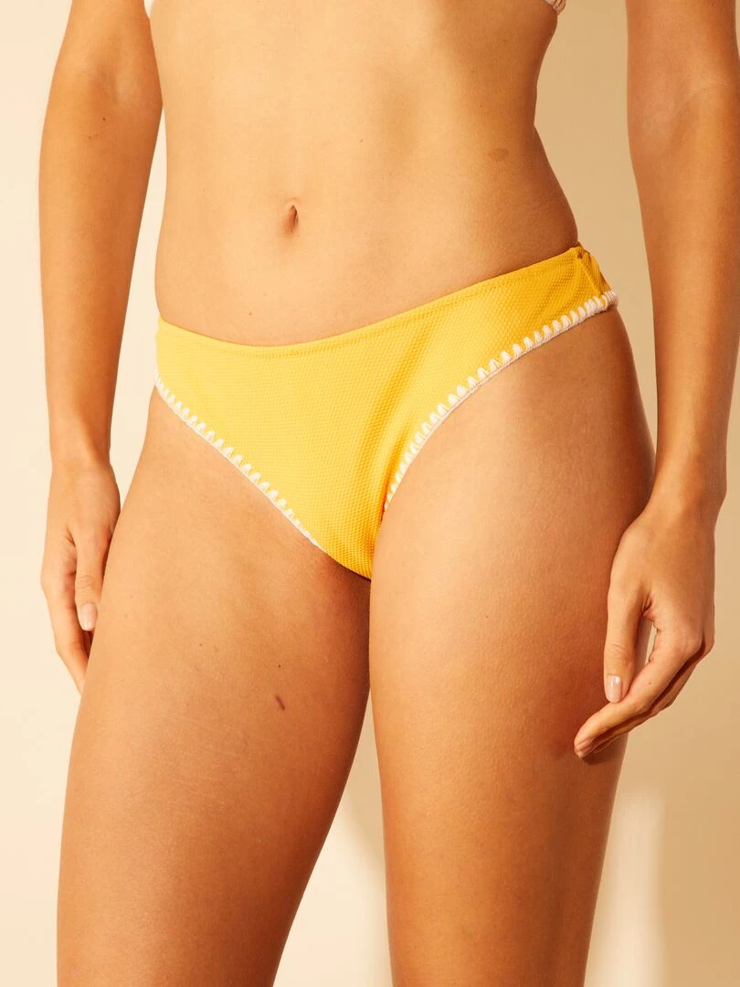 Culotte de bain brésilienne nid d'abeille Jaune