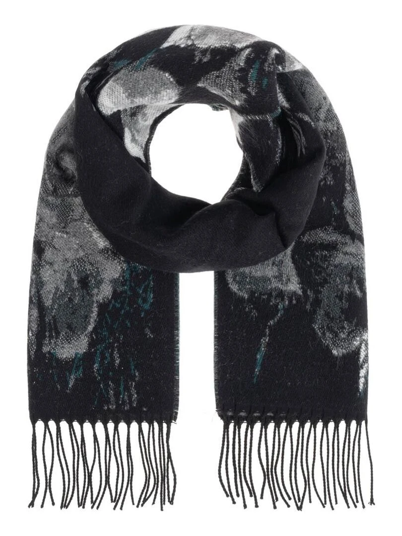 Echarpe cashcryl Rosy Fabriqué en France Noir Gris