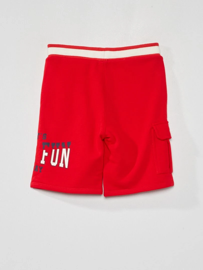 Bermuda en french terry Rouge