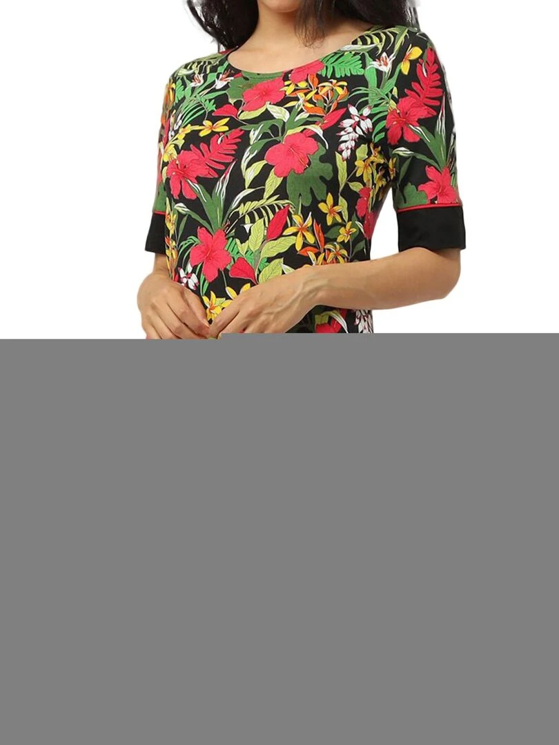 Robe de plage manches demi Hawaii Multicolore