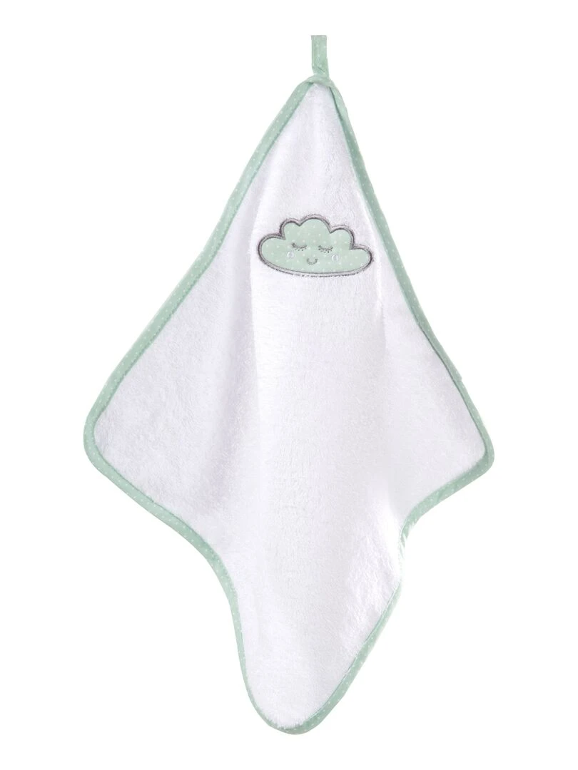 Coffret Sortie de Bain Bébé 'Happy Cloud' Brodé Nuage 'ROBA' Blanc Vert clair