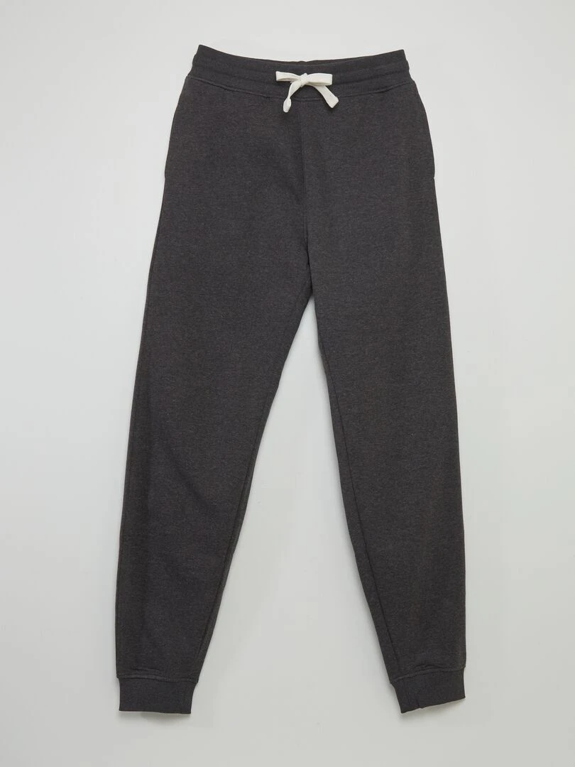 Pantalon uni en molleton anthracite