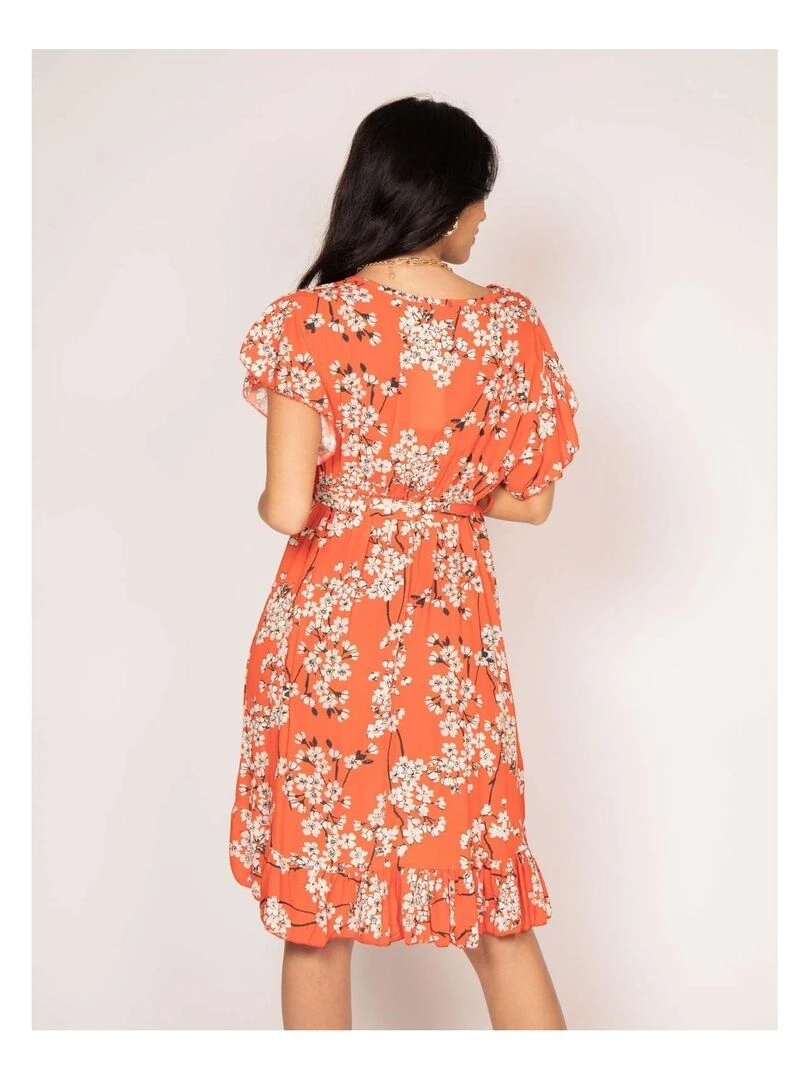 Robe courte motifs IBOU Orange
