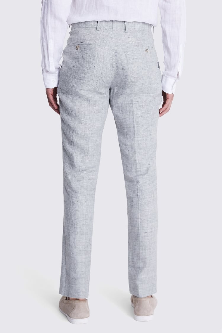 Slim Fit Light Grey Linen Trousers Buy Online at Moss