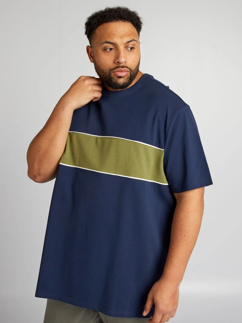 T shirt en piqué de coton vert