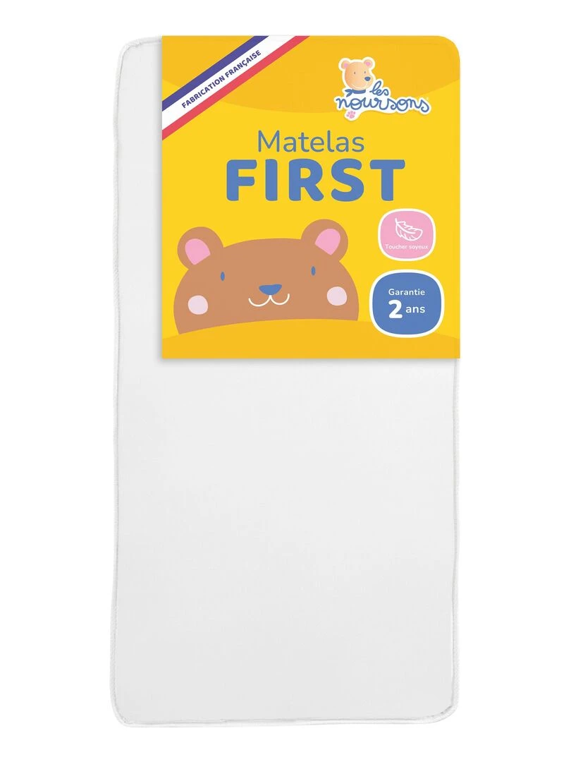 LES NOURSONS Matelas Bébé First Confortable Oeko Tex® Garantie 2 ans Fabrication française Blanc