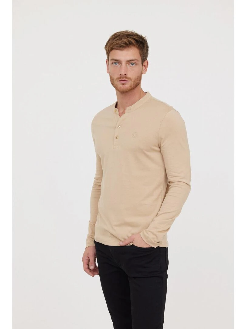 Lee Cooper T Shirt manches longues coton regular ASILO Beige argile