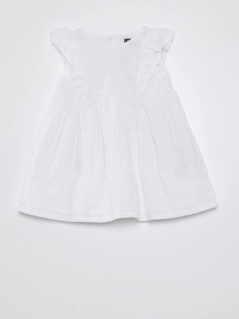 Robe avec broderies anglaises blanc