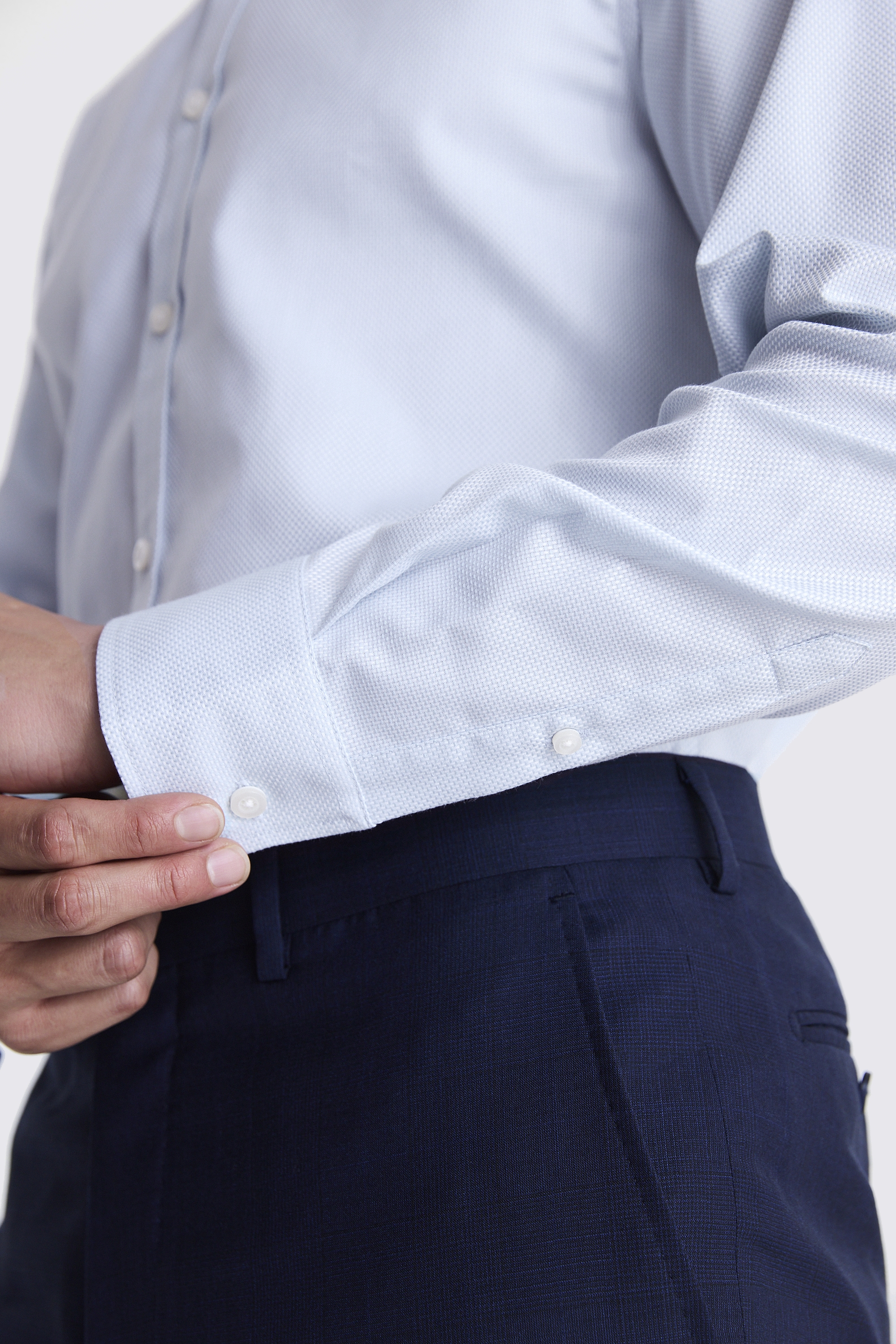 Tailored Fit Aqua Dobby Shirt   Buy Online at Moss