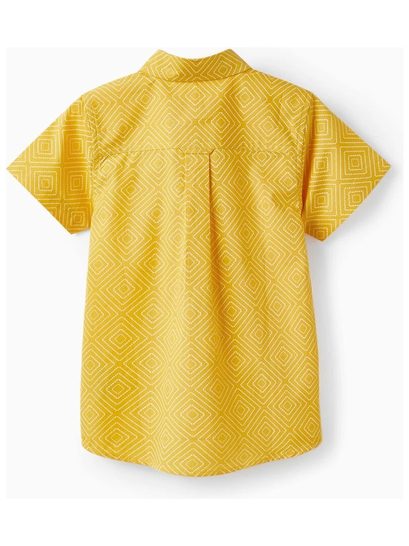 Chemise à manches courtes en coton pour garçon manches courtes CÉRÉMONIE Blanc Orange clair