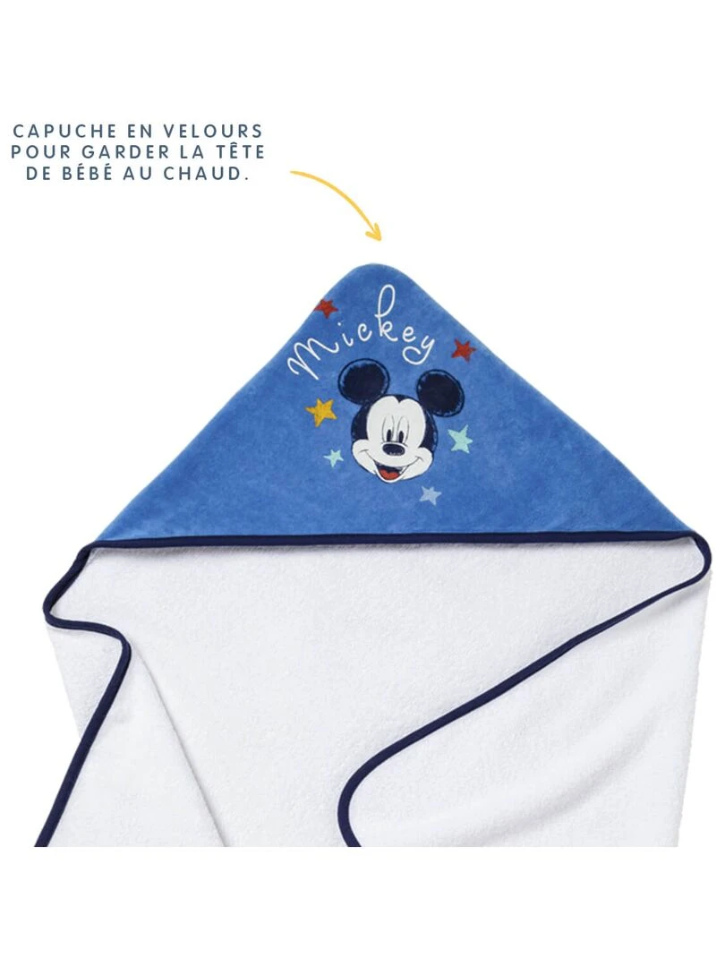 Cape de bain 80x80 cm velours   Mickey Cool   Bleu