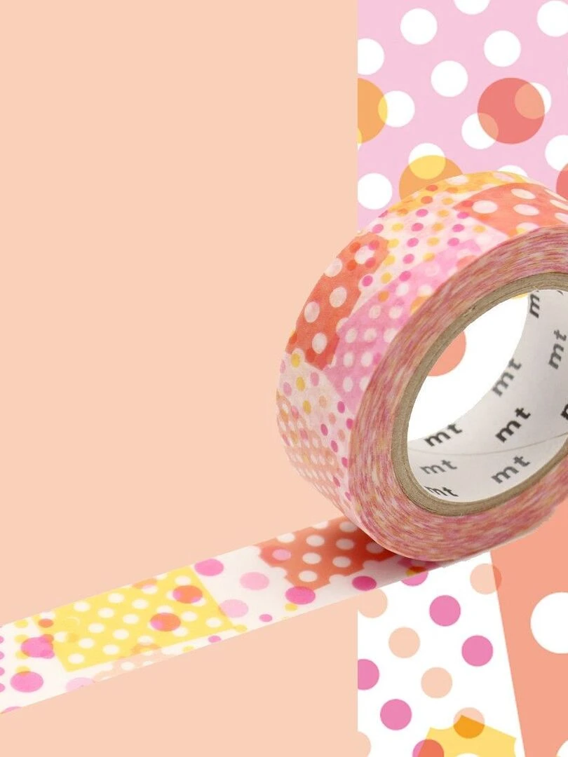 Masking tape à pois   Rose   1 5 cm x 7 m   N/A