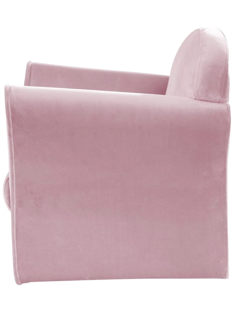 ROBA Fauteuil Club en Velours "Lil Sofa"   Chaise Rembourrée avec Accoudoirs Confortable   Rose   Rose