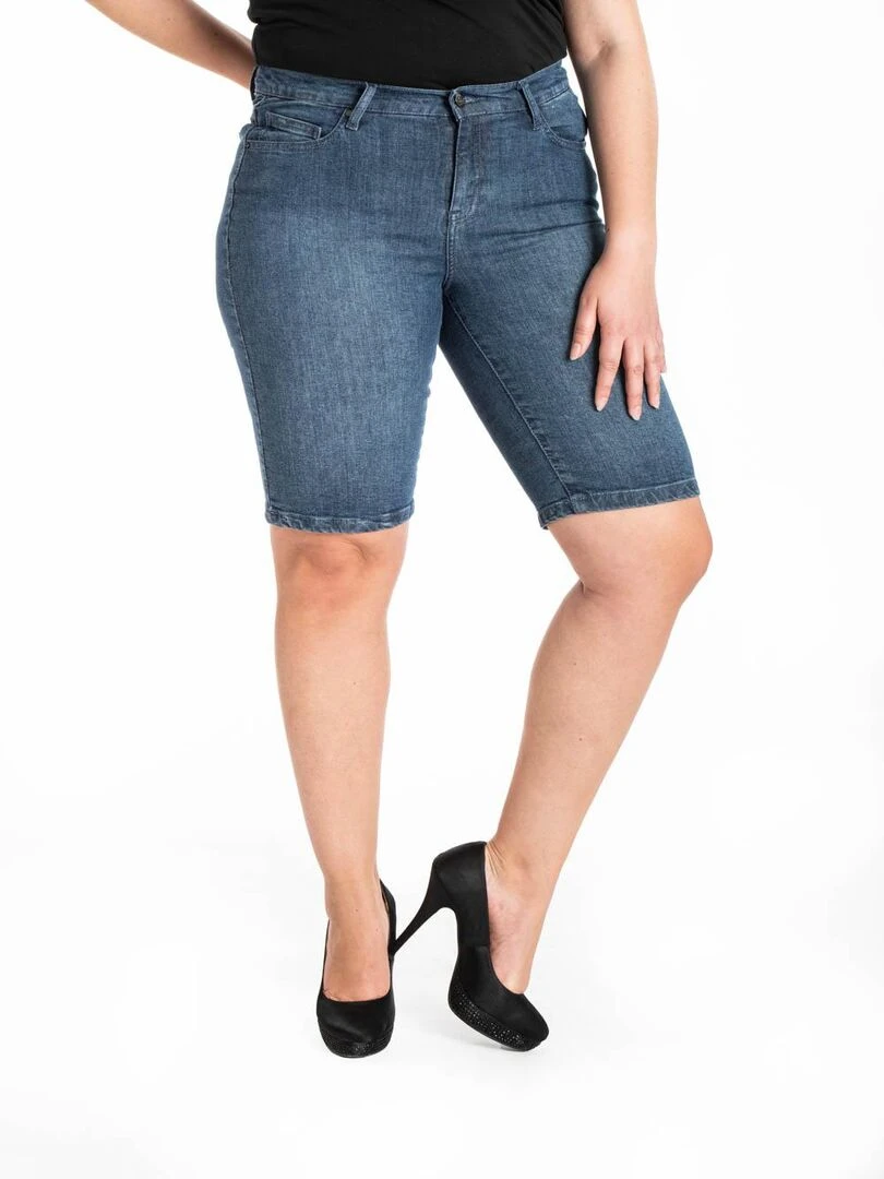 Bermuda denim avec ceinture élastiquée 'OBER' Bleu
