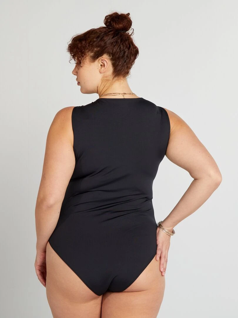 Body en microfibre avec col carré   noir