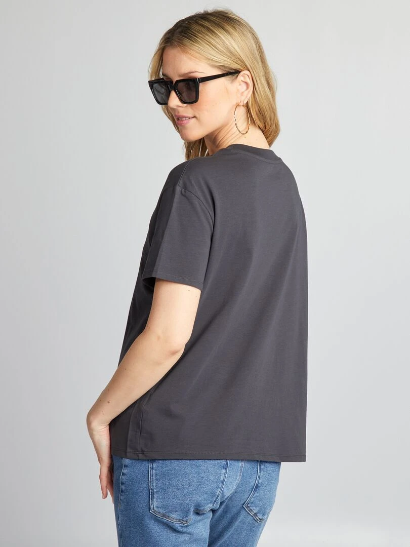 T shirt d'allaitement à ouvertures   Gris