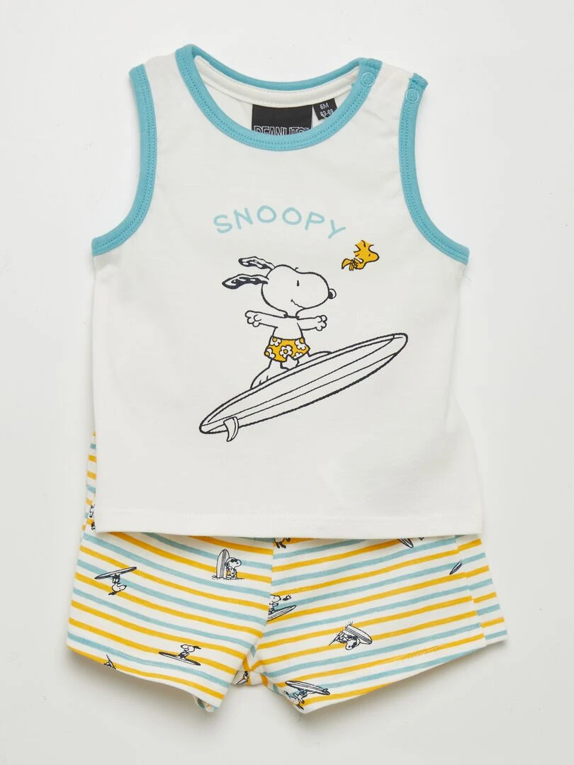 Set de pyjama 'Snoopy' 2 pièces Blanc/jaune