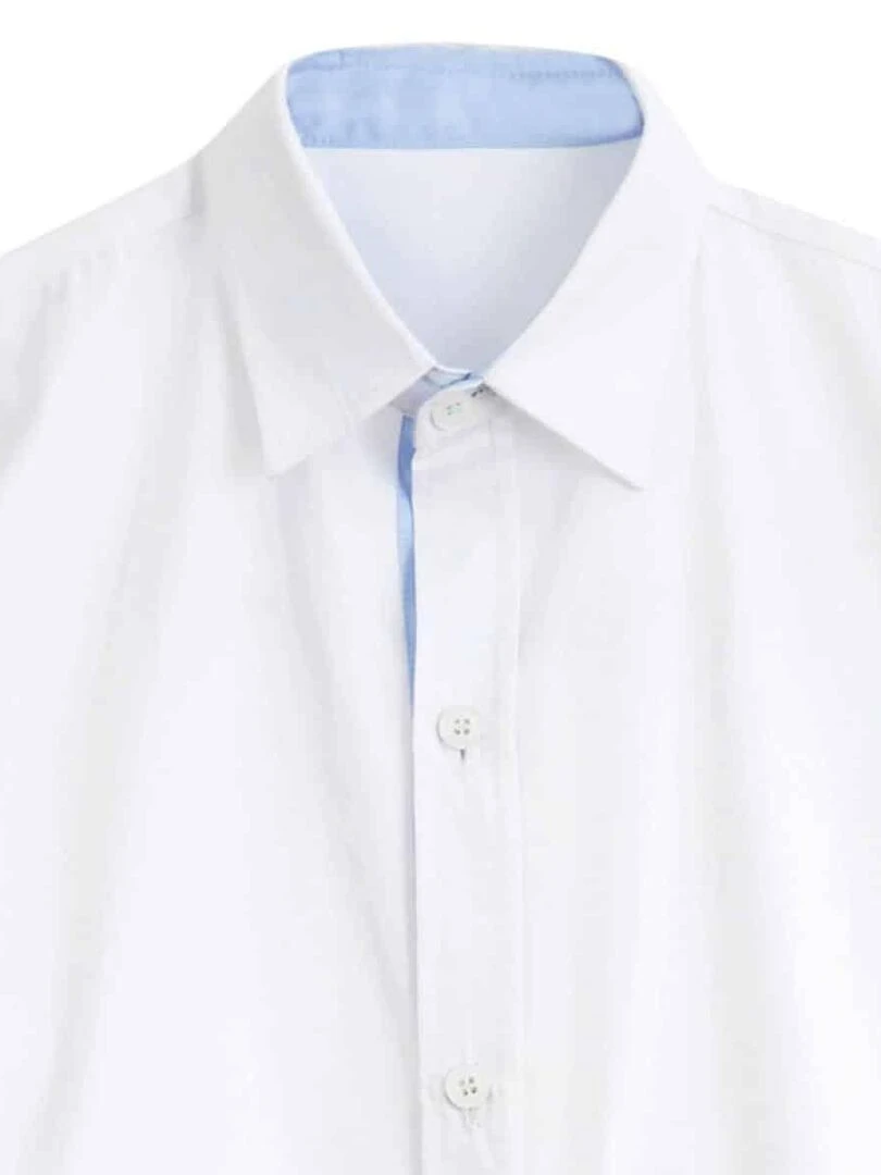 Chemise Blanche Garçon   Cérémonie  Voltaire   'LA FAUTE A VOLTAIRE'   Bleu marine